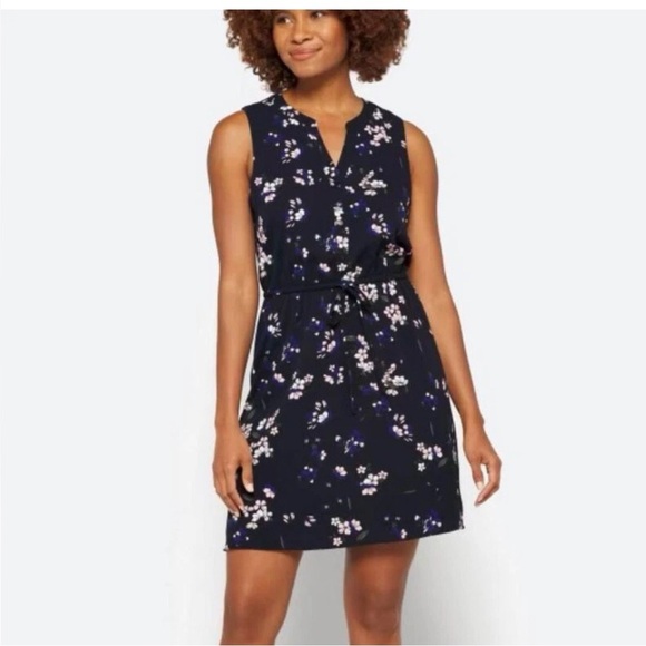 41 Hawthorn Dresses & Skirts - 41 Hawthorn Floral Sleeveless Tie Waist Dress Clara Navy Size XL